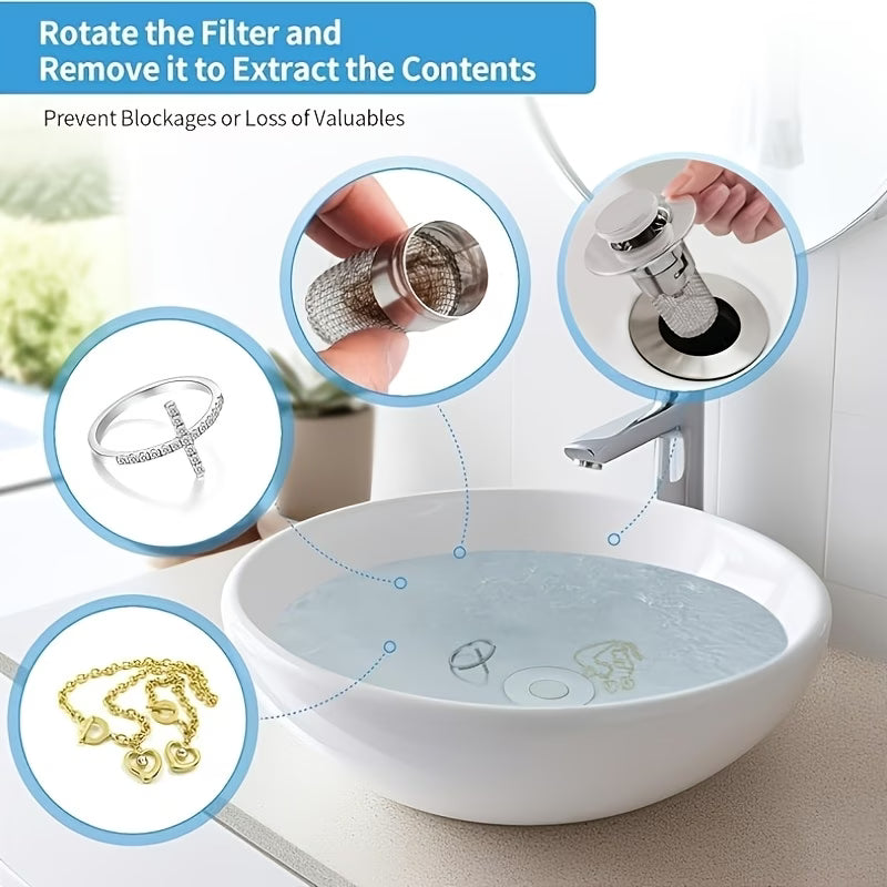 Pop Up Sink Drain Filter (x2)